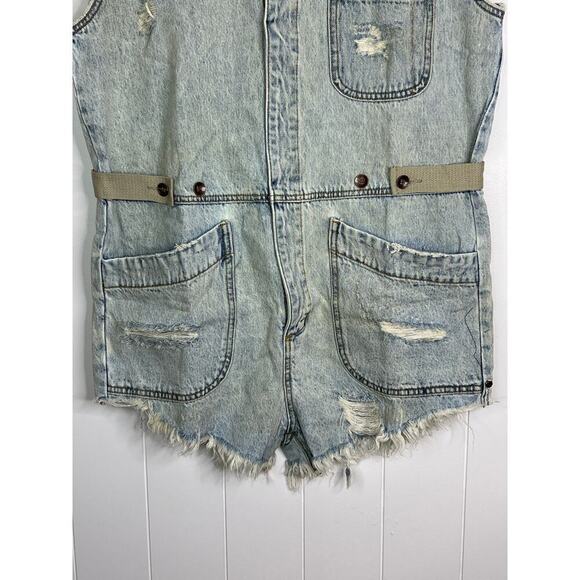 One Teaspoon NWOT Kansas Blue Palisades Overall Intentionally Distressed SZ XL - Picture 5 of 10